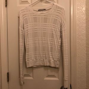 Semi-sheer white soft sweater